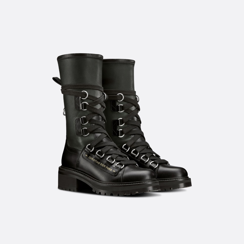 100% Authenic Dior Black Leather Combat Boots